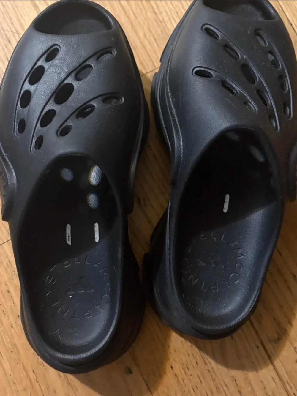 Stella McCartney Black Platform Clog Slides